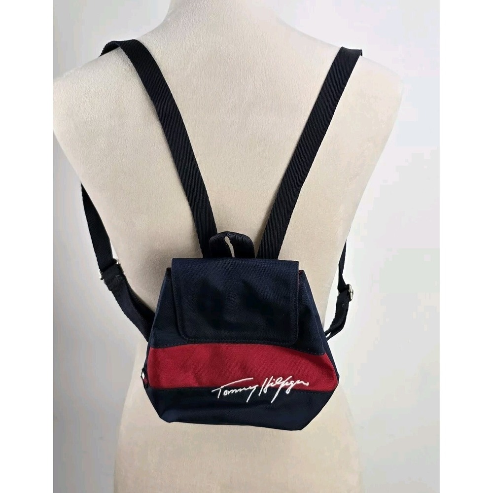 Tommy Hilfiger Mini Backpack Bag Y2K 1990s Spellout Vintage - Picture 1 of 13